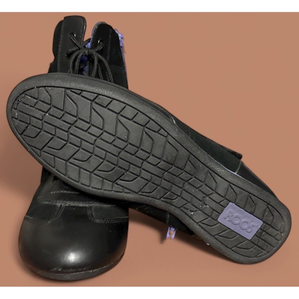 Vintage KangaROOS Leather Wrestling Boots Womens Sz 9 Blk/Purple CrossFit - Picture 3 of 7